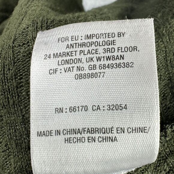 Maeve Anthropologie Winterscape Sweater Top Women S Olive Green Cowl Neck Peplum - Picture 3 of 12